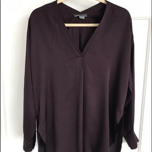 Vince long sleeve silk tunic